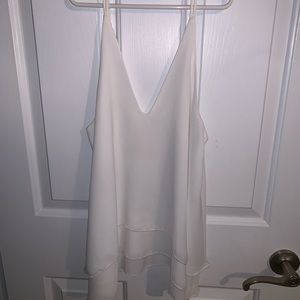 White v-neck tank